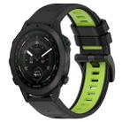 For Garmin MARQ Golfer 22mm Sports Two-Color Silicone Watch Band(Black+Lime Green) - 1
