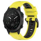 For Garmin MARQ Golfer 22mm Sports Two-Color Silicone Watch Band(Yellow+Black) - 1