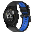 For Garmin Descent G1 Solar 22mm Sports Two-Color Silicone Watch Band(Black+Blue) - 1