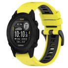 For Garmin Descent G1 Solar 22mm Sports Two-Color Silicone Watch Band(Yellow+Black) - 1