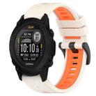 For Garmin Descent G1 Solar 22mm Sports Two-Color Silicone Watch Band(Starlight+Orange) - 1