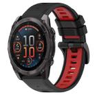 For Garmin Fenix 8 AMOLED 47mm Sports Two-Color 22mm Silicone Watch Band(Black+Red) - 1