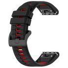 For Garmin Fenix 8 AMOLED 47mm Sports Two-Color 22mm Silicone Watch Band(Black+Red) - 2