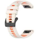 For Garmin Fenix 8 AMOLED 47mm Sports Two-Color 22mm Silicone Watch Band(Starlight+Orange) - 2