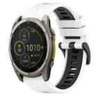 For Garmin Fenix 8 MIP 47mm Sports Two-Color 22mm Silicone Watch Band(White+Black) - 1