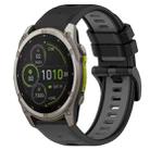 For Garmin Fenix 8 MIP 47mm Sports Two-Color 22mm Silicone Watch Band(Black+Grey) - 1