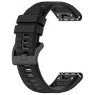 For Garmin Fenix 8 MIP 47mm Sports Two-Color 22mm Silicone Watch Band(Black+Grey) - 2