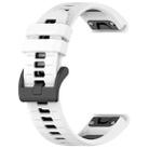 For Garmin Fenix E 47mm Sports Two-Color 22mm Silicone Watch Band(White+Black) - 2