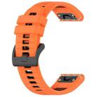 For Garmin Fenix E 47mm Sports Two-Color 22mm Silicone Watch Band(Orange+Black) - 2