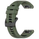 For Garmin Fenix E 47mm Sports Two-Color 22mm Silicone Watch Band(Olive Green+Black) - 2