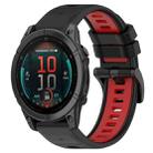 For Garmin Fenix E 47mm Sports Two-Color 22mm Silicone Watch Band(Black+Red) - 1