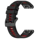 For Garmin Fenix E 47mm Sports Two-Color 22mm Silicone Watch Band(Black+Red) - 2