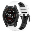 For Garmin Epix Pro 42mm 20mm Sports Two-Color Silicone Watch Band(White+Black) - 1