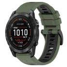 For Garmin Epix Pro 42mm 20mm Sports Two-Color Silicone Watch Band(Olive Green+Black) - 1