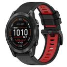 For Garmin Epix Pro 42mm 20mm Sports Two-Color Silicone Watch Band(Black+Red) - 1