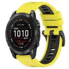 For Garmin Epix Pro 42mm 20mm Sports Two-Color Silicone Watch Band(Yellow+Black) - 1