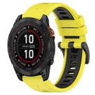 For Garmin Fenix 7S Sapphire Solar 20mm Sports Two-Color Silicone Watch Band(Yellow+Black) - 1
