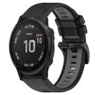 For Garmin Fenix 6S 20mm Sports Two-Color Silicone Watch Band(Black+Grey) - 1