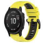 For Garmin Fenix 6S Pro 20mm Sports Two-Color Silicone Watch Band(Yellow+Black) - 1