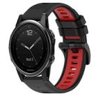 For Garmin Fenix 5S 20mm Sports Two-Color Silicone Watch Band(Black+Red) - 1