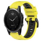 For Garmin Fenix 5S 20mm Sports Two-Color Silicone Watch Band(Yellow+Black) - 1