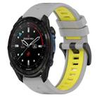 For Garmin Descent Mk3i 43mm 20mm Sports Two-Color Silicone Watch Band(Grey+Yellow) - 1