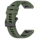 For Garmin Fenix 8 AMOLED 43mm Sports Two-Color 20mm Silicone Watch Band(Olive Green+Black) - 2