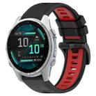 For Garmin Fenix 8 AMOLED 43mm Sports Two-Color 20mm Silicone Watch Band(Black+Red) - 1