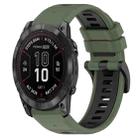 For Garmin Epix Pro 51mm 26mm Sports Two-Color Silicone Watch Band(Olive Green+Black) - 1