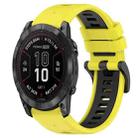 For Garmin Epix Pro 51mm 26mm Sports Two-Color Silicone Watch Band(Yellow+Black) - 1
