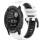 For Garmin Instinct 2X Solar 26mm Sports Two-Color Silicone Watch Band(White+Black) - 1