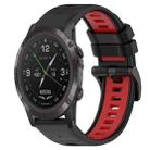 For Garmin D2 Delta PX 26mm Sports Two-Color Silicone Watch Band(Black+Red) - 1