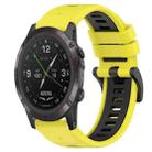 For Garmin D2 Delta PX 26mm Sports Two-Color Silicone Watch Band(Yellow+Black) - 1