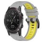 For Garmin D2 Delta PX 26mm Sports Two-Color Silicone Watch Band(Grey+Yellow) - 1