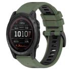 For Garmin Tactix 7 Pro 26mm Sports Two-Color Silicone Watch Band(Olive Green+Black) - 1
