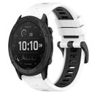 For Garmin Tactix Delta 26mm Sports Two-Color Silicone Watch Band(White+Black) - 1