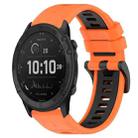 For Garmin Tactix Delta 26mm Sports Two-Color Silicone Watch Band(Orange+Black) - 1