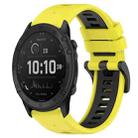 For Garmin Tactix Delta 26mm Sports Two-Color Silicone Watch Band(Yellow+Black) - 1