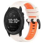 For Garmin Tactix Delta 26mm Sports Two-Color Silicone Watch Band(Starlight+Orange) - 1
