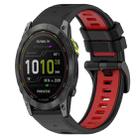 For Garmin Enduro 2 26mm Sports Two-Color Silicone Watch Band(Black+Red) - 1