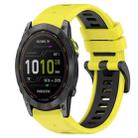 For Garmin Enduro 2 26mm Sports Two-Color Silicone Watch Band(Yellow+Black) - 1