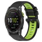 For Garmin Enduro 26mm Sports Two-Color Silicone Watch Band(Black+Lime Green) - 1