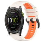 For Garmin Enduro 26mm Sports Two-Color Silicone Watch Band(Starlight+Orange) - 1