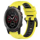 For Garmin Fenix 5X Sapphire 26mm Sports Two-Color Silicone Watch Band(Yellow+Black) - 1