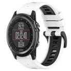 For Garmin Fenix 3 26mm Sports Two-Color Silicone Watch Band(White+Black) - 1