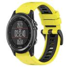 For Garmin Fenix 3 26mm Sports Two-Color Silicone Watch Band(Yellow+Black) - 1