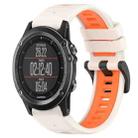 For Garmin Fenix 3 HR 26mm Sports Two-Color Silicone Watch Band(Starlight+Orange) - 1