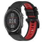 For Garmin Fenix 3 Sapphire 26mm Sports Two-Color Silicone Watch Band(Black+Red) - 1