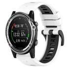 For Garmin Descent MK 1 26mm Sports Two-Color Silicone Watch Band(White+Black) - 1