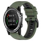 For Garmin Descent MK 1 26mm Sports Two-Color Silicone Watch Band(Olive Green+Black) - 1